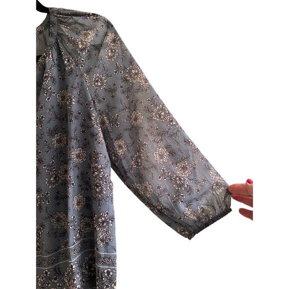 Daniel Rainn Women's Lanea Split Neck Button Floral Top Blouse Size S Blue NWT - Picture 3 of 6